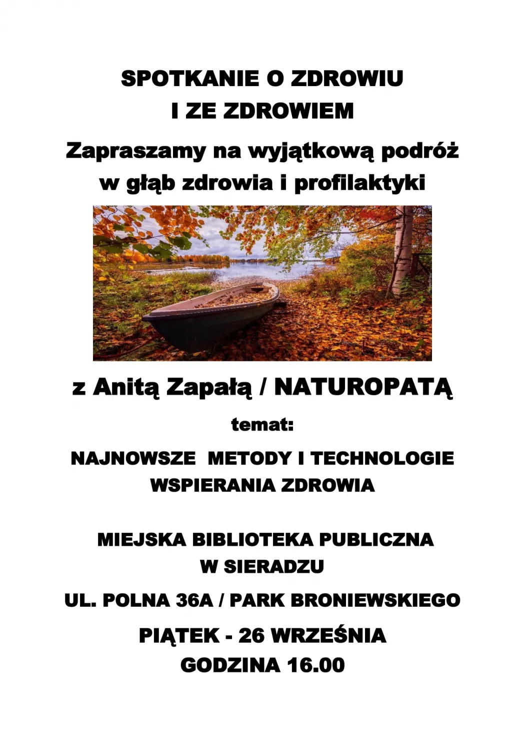 Spotkanie z naturopatą Anitą Zapałą