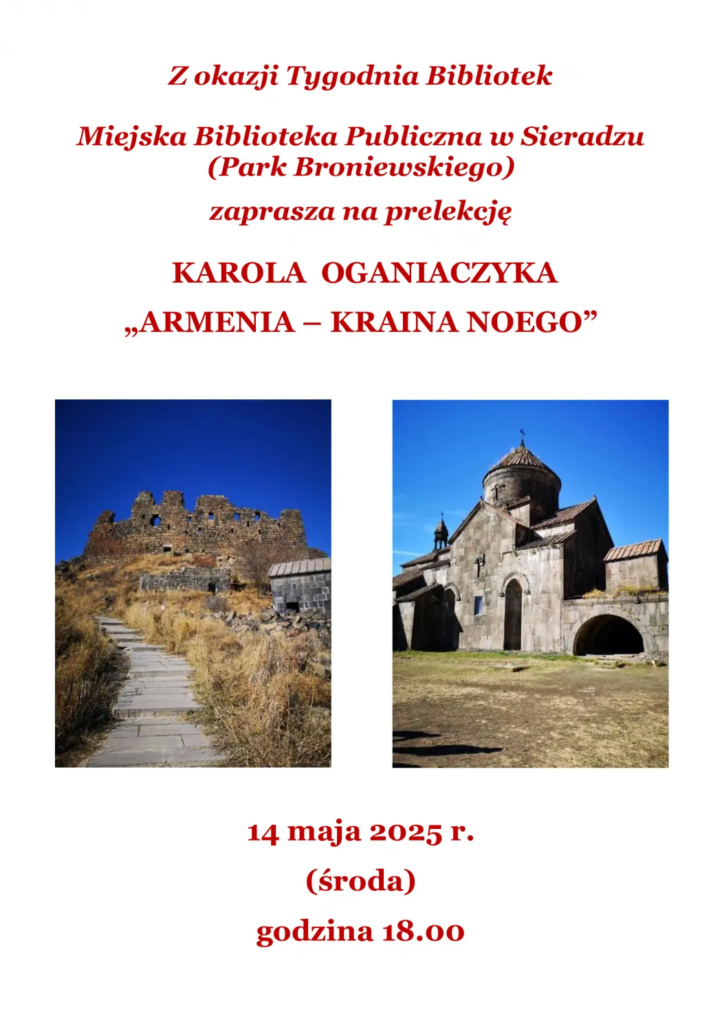 14 maja na godz. 18.00 zapraszamy na prelekcję Karola Oganiaczyka pt. 