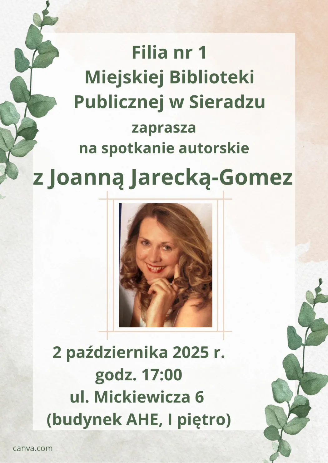 Spotkanie autorskie z Joanną Jarecką - Gomez w Filii nr 1 MBP